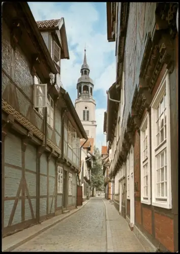 Ansichtskarte Celle Kalandgasse Blick zur Kirche 1988