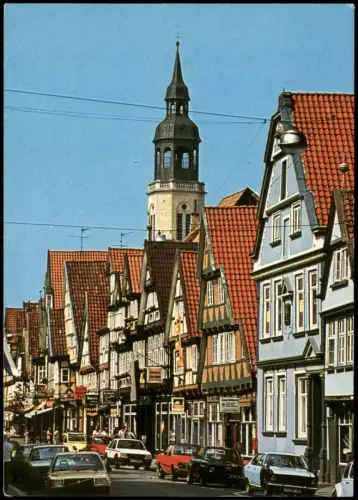 Ansichtskarte Celle Zöllnerstraße, Volvo Opel VW Käfer 1986