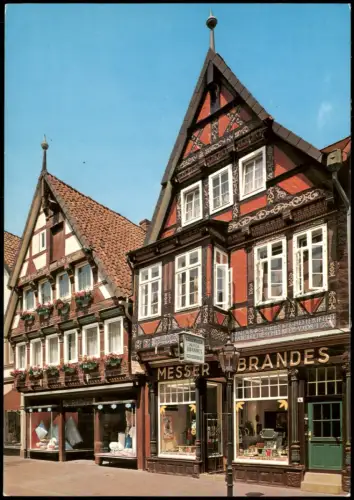 Celle Zöllnerstraße, Fachwerk-Häuser, Geschäfte Messer-Geschäft 1975