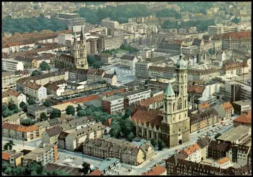 Braunschweig Luftaufnahme mit St. Andreas-Kirche, St. Katharinen-Kirche  1965