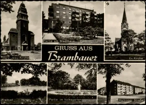 Brambauer Lünen (Westfalen) MB   u.a. Freibad, Waltroper Str., Kirche uvm. 1969