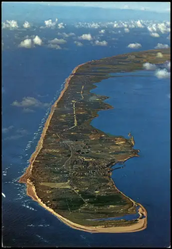 Ansichtskarte Insel Sylt Nordseeinsel Sylt v. Flugzeug aus, Luftaufnahme 1980
