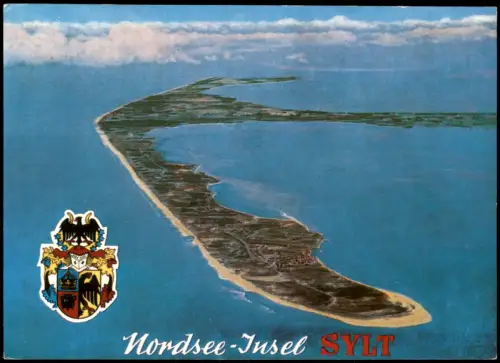 Ansichtskarte Insel Sylt Luftaufnahme Insel Sylt vom Flugzeug aus 1990