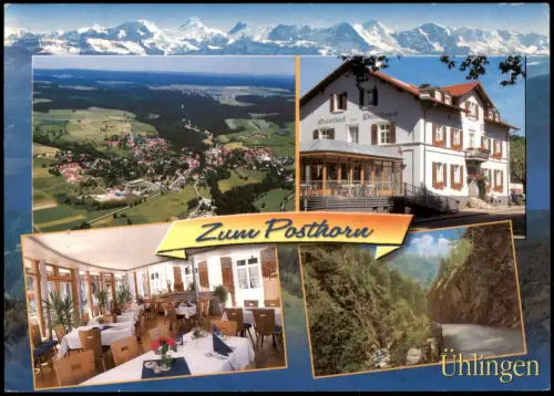 Ühlingen-Birkendorf Reklame-AK mit Luftaufnahme Gasthof Zum Posthorn Hotel 1990