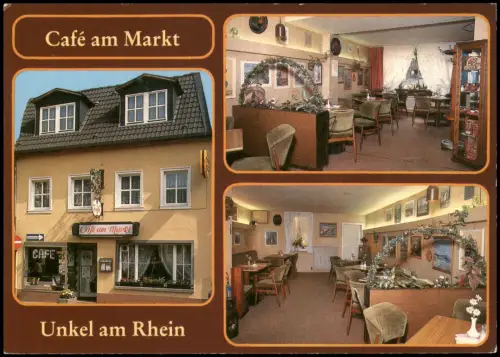 Ansichtskarte Unkel Mehrbild-AK Café am Markt mit Innenansicht 1988