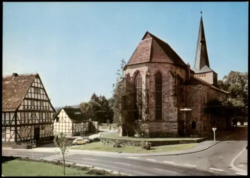 Ansichtskarte Uslar St.-Johannis-Kirche, VW Käfer davor 1979