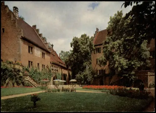 Aschach-Bad Bocklet Innenhof SCHLOSS ASCHACH bei Bad Kissingen 1970