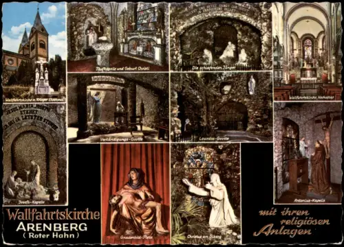 Arenberg-Koblenz Mehrbild-AK Wallfahrtskirche ARENBERG (Roter Hahn) 1963/1962