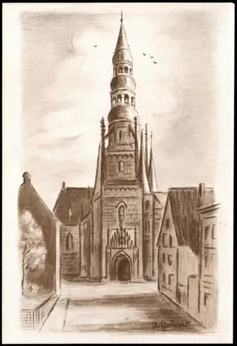 Ansichtskarte Zwickau Künstlerkarte Dom 1940