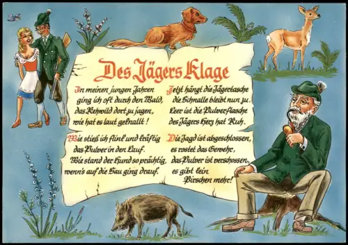 Ansichtskarte  Scherzkarte Des Jägers Klage 1972