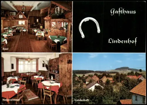 Ansichtskarte Oberdielbach-Waldbrunn (Odenwald) 3 Bild Gasthaus Lindenhof 1969