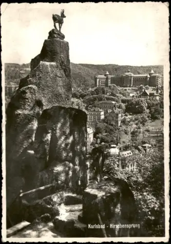 Karlsbad Karlovy Vary Panorama-Ansicht Karlsbad Hirschensprung 1940