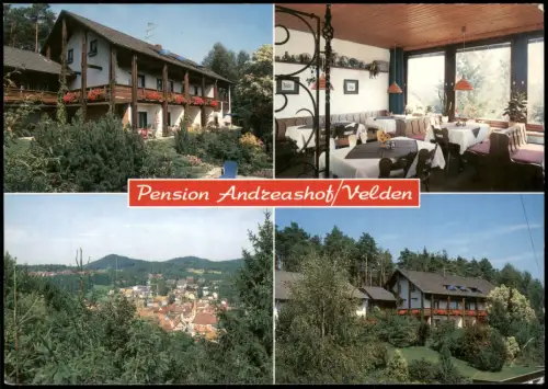 Velden/Pegnitz Mehrbildkarte Pension Andreashof Familie Brendl 1980
