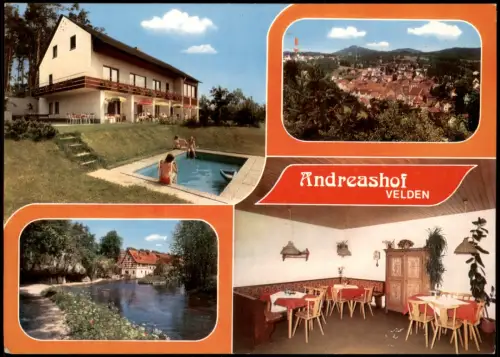 Ansichtskarte Velden/Pegnitz Pension ANDREASHOF (Mehrbildkarte) 1985