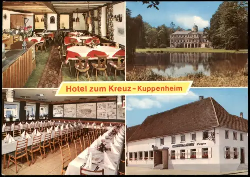 Ansichtskarte Kuppenheim Hotel zum Kreuz Mehrbildkarte mit Innenansicht 1975