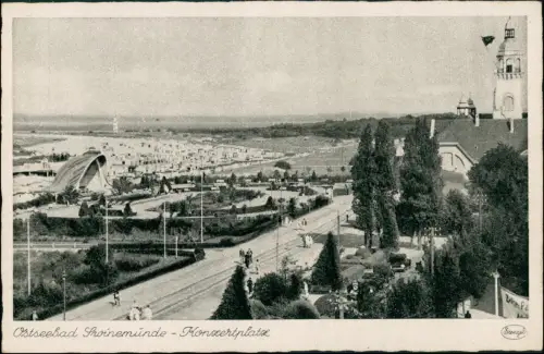 Postcard Swinemünde Świnoujście Musikmuschel - Promenade 1934