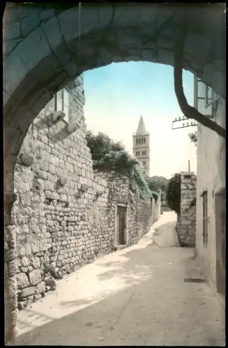 Postcard Rab Arbe Ortsansicht 1960