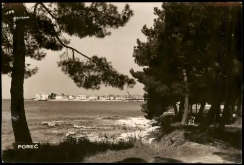 Postcard Porec Parenzo Ortsansicht Partie am Meer 1962