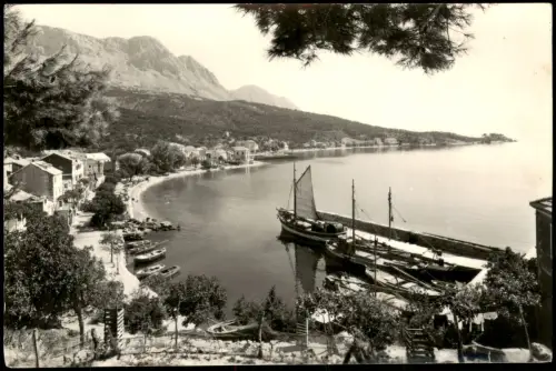 Postcard Podgora Kleiner Hafen, Küsten-Blick 1960