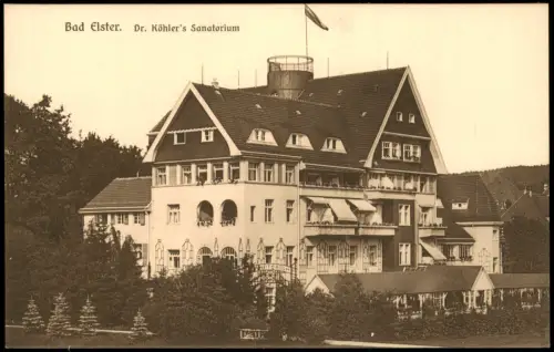 Ansichtskarte Bad Elster Partie an Dr. Köhler's Sanatorium 1913