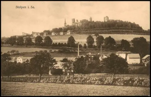 Stolpen Panorama vom Bahnhof gesehen