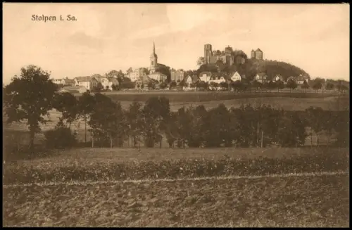 Ansichtskarte Stolpen Burg Stolpen Fernsicht Stadt 1913