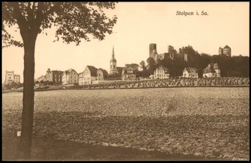 Stolpen Panorama-Ansicht 1914   als Soldatenkarte gelaufen mit Stempel STOLPEN