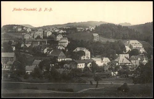 Niedereinsiedel Dolní Poustevna Nieder-Einsiedel Stadtblick Böhmen  Aussig 1913