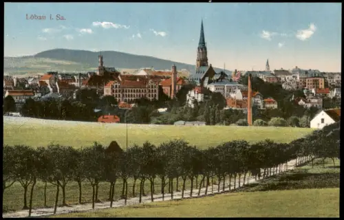 Ansichtskarte Löbau Partie an der Stadt 1914