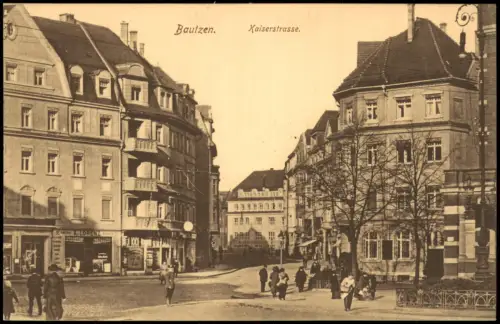 Ansichtskarte Bautzen Budyšin Kaiserstrasse. 1914