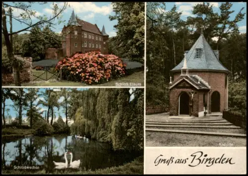 Birgelen Gruß aus Birgelen mit Schloss Elsum, Kapelle, Schloßweiher 1965