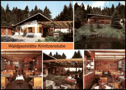 Suhl Waldgaststätte Krinitzenstube zur DDR-Zeit (Mehrbild-AK) 1990