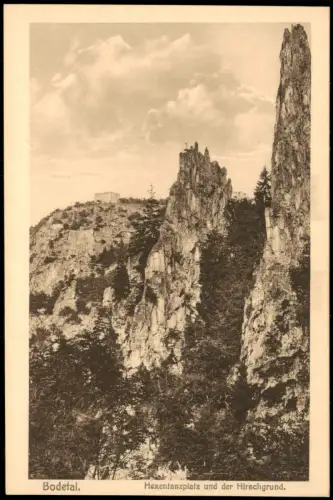 Ansichtskarte Treseburg Bodetal Harz Hexentanzplatz und der Hirschgrund 1910