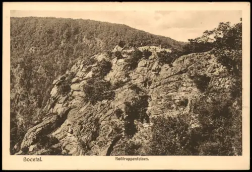 Ansichtskarte Treseburg Bodetal Harz Roẞtrappenfelsen 1910