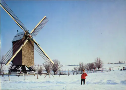 Ansichtskarte  Windmühlen Windmill im Winter Frau 1976