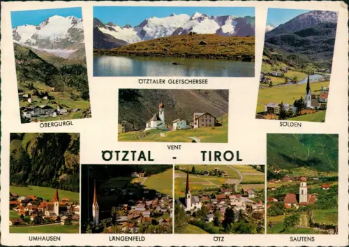 Sölden (Ötztal) Mehrbildkarte Ötztal: Obergurgl, Sölden, Vent, Umhausen  1965