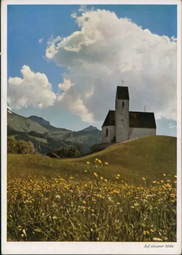 Ansichtskarte  Stimmungsbild: Ort Auf einsamer Höhe - Kirche 1956