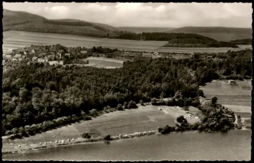 Ansichtskarte Bringhausen-Edertal Luftbild Bringhausen Partie am Edersee 1960