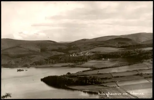 Bringhausen-Edertal Ortsansicht Bringhausen Panorama Edersee 1960