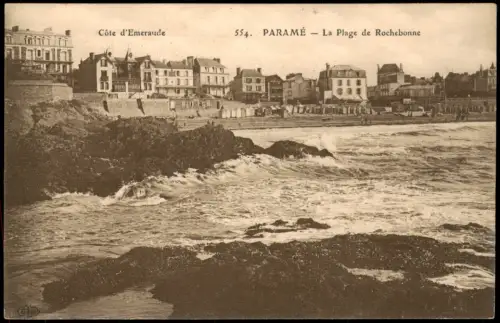 .Frankreich Côte d'Emeraude PARAMÉ La Plage de Rochebonne 1910