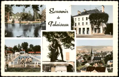 Palaiseau MB Ortsansichten u.a. Piscine, Statue de Joseph Bara uvm. 1955
