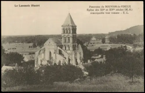 CPA Nouvion-le-Vineux Aisne Panorama Eglise 1915