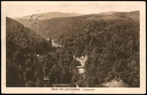 Ansichtskarte Bad Wildungen Panorama-Ansicht Blick ins Helenental 1912