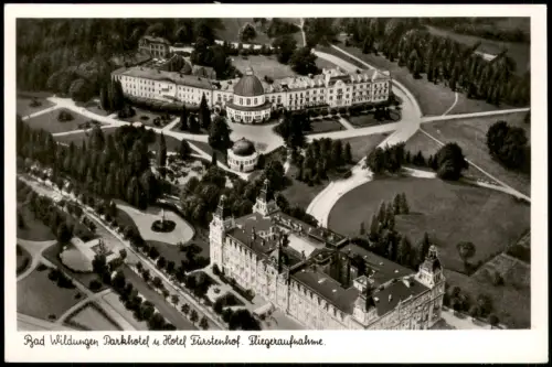 Bad Wildungen Luftaufnahme Parkhotel u. Hotel Fürstenhof Fliegeraufnahme 1953