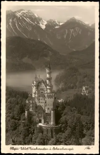 Ansichtskarte Schwangau Schloß Neuschwanstein mit Alpsee 1941