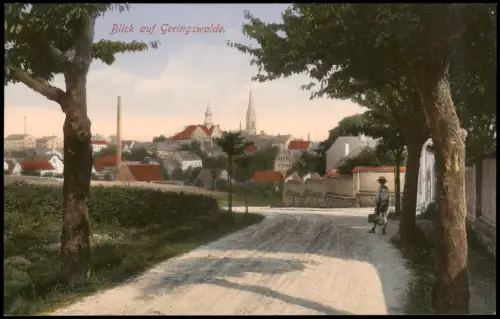 Ansichtskarte Geringswalde Straßenpartie an der Stadt 1913