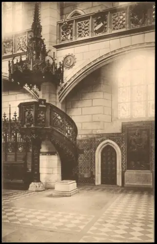 Lutherstadt Wittenberg Kanzel und Luthers Grab in der Schloßkirche 1913
