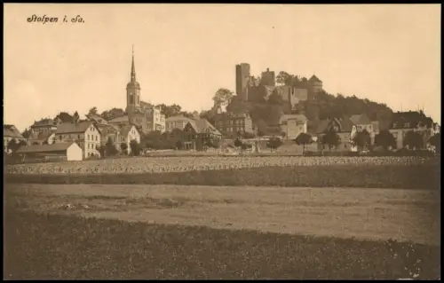 Ansichtskarte Stolpen Partie an der Stadt - Häuser 1920