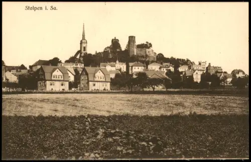 Ansichtskarte Stolpen Villen - Stadtansicht 1918