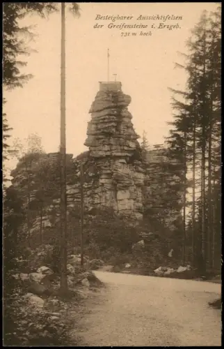 Ansichtskarte Ehrenfriedersdorf Greifensteine Weg - colorierte AK 1913